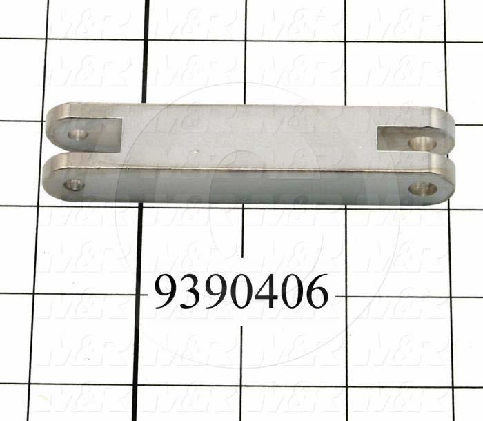 Fabricated Parts, Peel Cylinder Clevis, 3.94 in. Length, 0.63 in. Width, 0.75 in. Thickness
