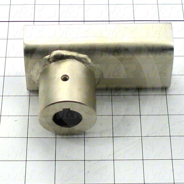 Fabricated Parts, Peel Lever Weldment, 5.25 in. Length, 2.50 in. Width, 3.42 in. Height