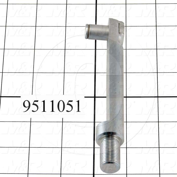 Fabricated Parts, Peel String Lever, 6.00 in. Length, 0.88 in. Width, 1.25 in. Height, Front Side