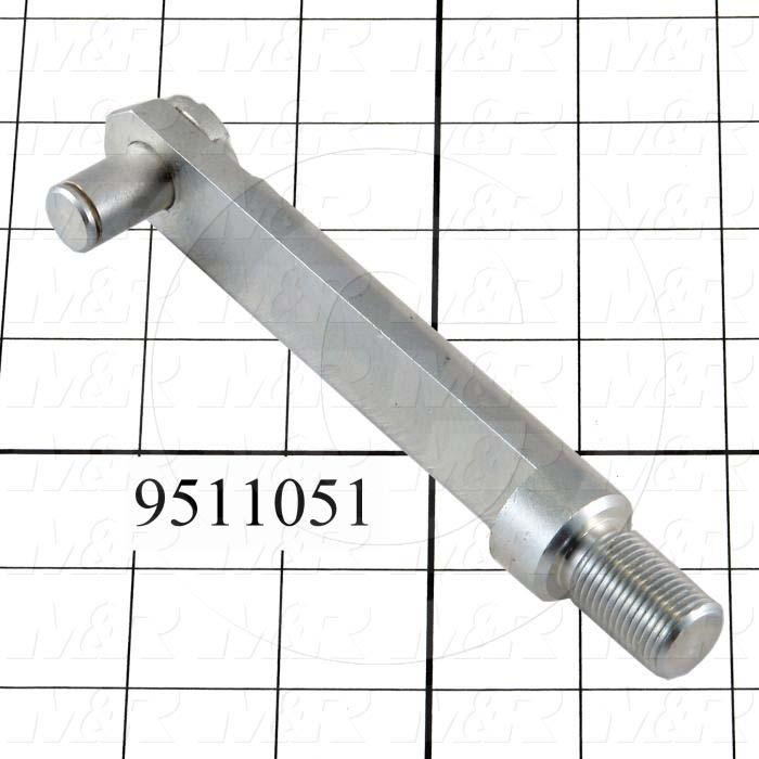 Fabricated Parts, Peel String Lever, 6.00 in. Length, 0.88 in. Width, 1.25 in. Height, Front Side