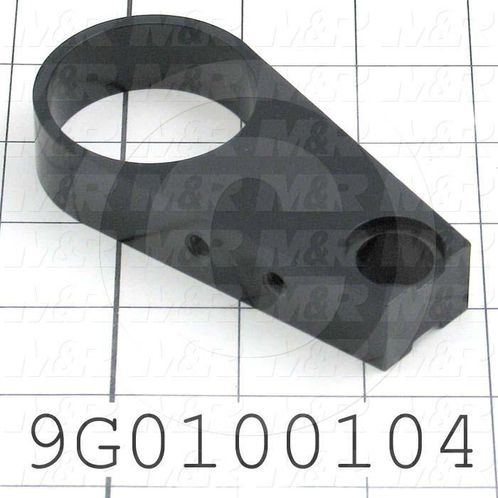 Fabricated Parts, Pivot Roller End Brkt, 4.13 in. Length, 2.00 in. Width, 0.75 in. Thickness, Black Anodizing Finish