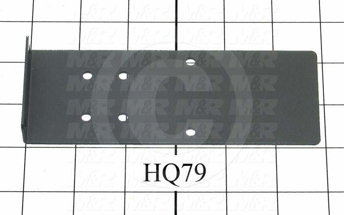 Fabricated Parts, Power Contactor Bracket, 6.00 in. Length, 2.25 in. Width, 0.68 in. Height, 18 GA Thickness, Black Powder Coat Finish