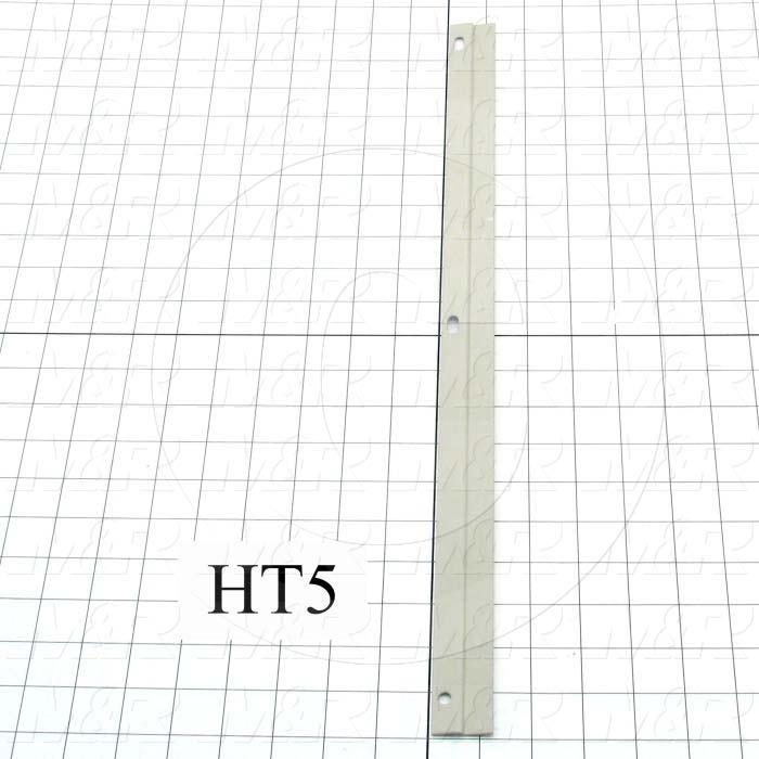 Fabricated Parts, Power Supply Hold Down, 20.00 in. Length, 1.12 in. Width, 16 GA Thickness, Warm Gray #3 Finish