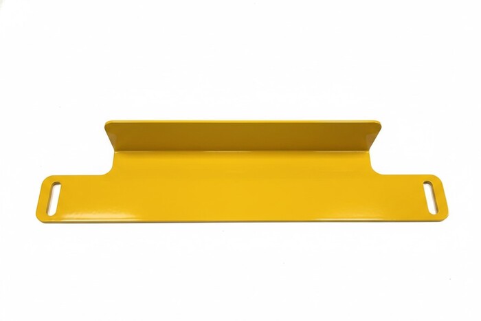 Fabricated Parts, Print Head Transport Bracket, 7.25 in. Length, 1.50 in. Width, 1.00 in. Height, Painted Safety Yellow Finish