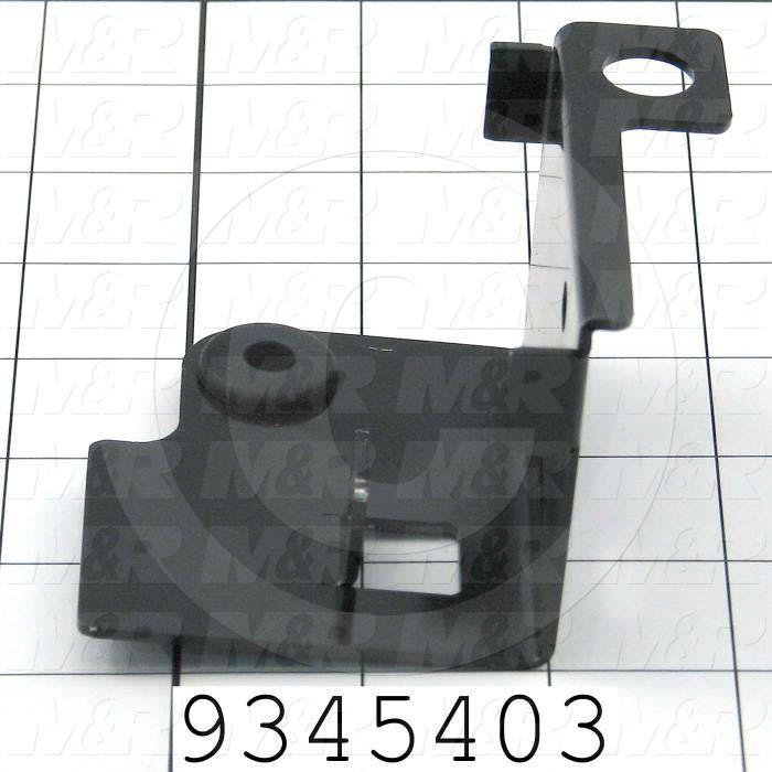 Fabricated Parts, Prox Mtg. Bracket -Front, 3.34 in. Length, 3.15 in. Width, 2.24 in. Height, 14 GA Thickness, Semi-Gloss Black Finish