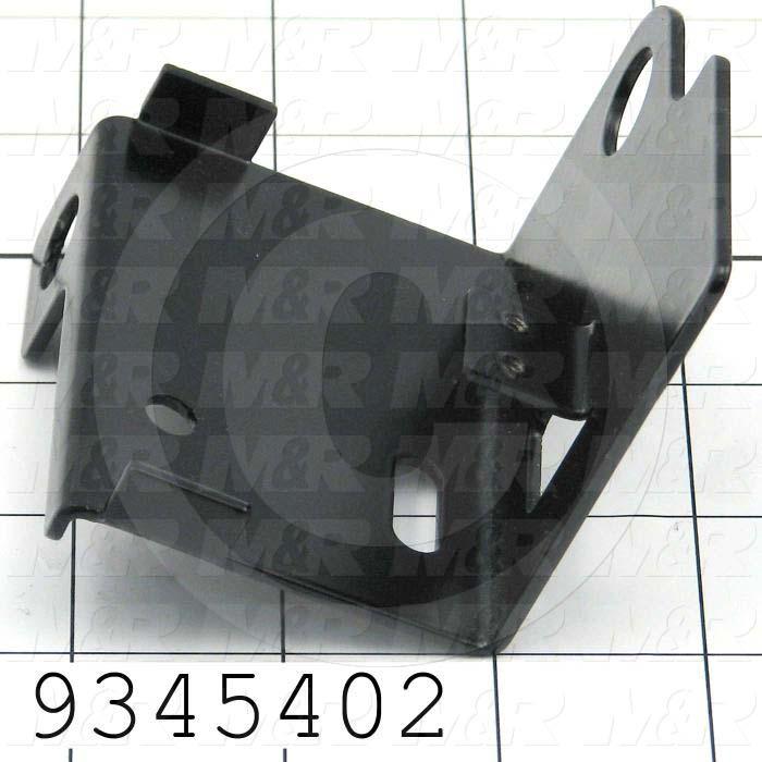 Fabricated Parts, Prox Mtg. Bracket Rear, 3.43 in. Length, 3.15 in. Width, 2.24 in. Height, 14 GA Thickness, Semi-Gloss Black Finish