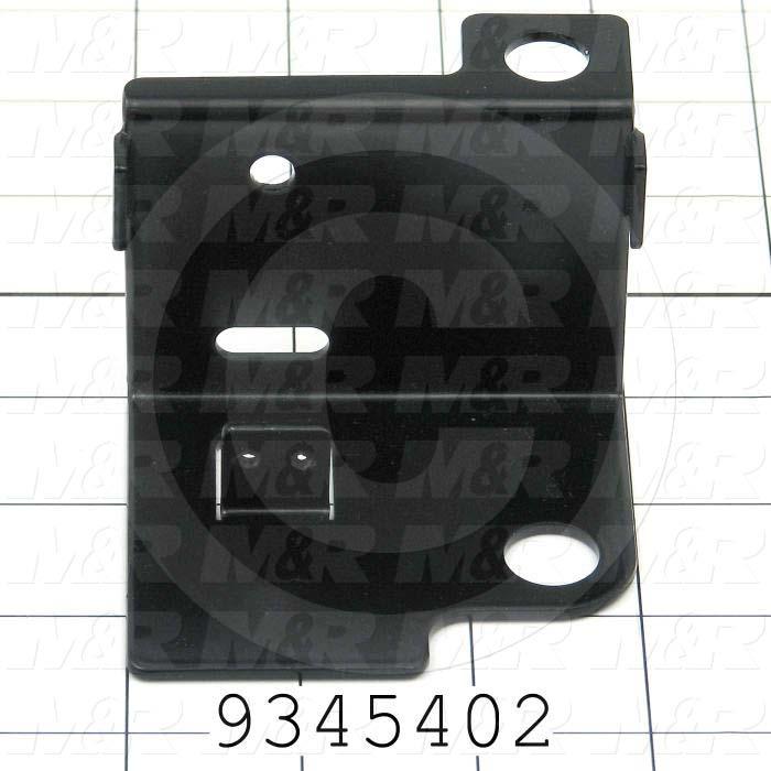 Fabricated Parts, Prox Mtg. Bracket Rear, 3.43 in. Length, 3.15 in. Width, 2.24 in. Height, 14 GA Thickness, Semi-Gloss Black Finish