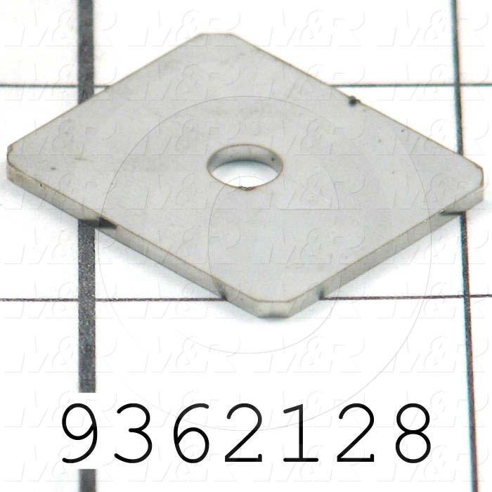 Fabricated Parts, Prox Slide End Plate, 1.05 in. Length, 0.88 in. Width, 18 GA Thickness