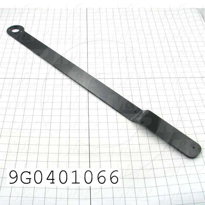 Fabricated Parts, Pulley Bearing Brkt LH, 31.44 in. Length, 2.50 in. Width, 3/16 in. Thickness, Satin Black Finish