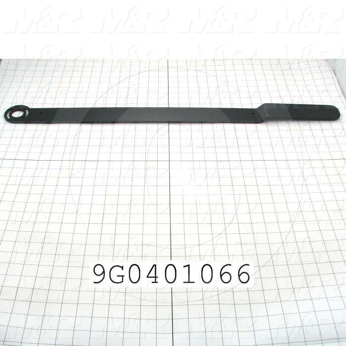 Fabricated Parts, Pulley Bearing Brkt LH, 31.44 in. Length, 2.50 in. Width, 3/16 in. Thickness, Satin Black Finish