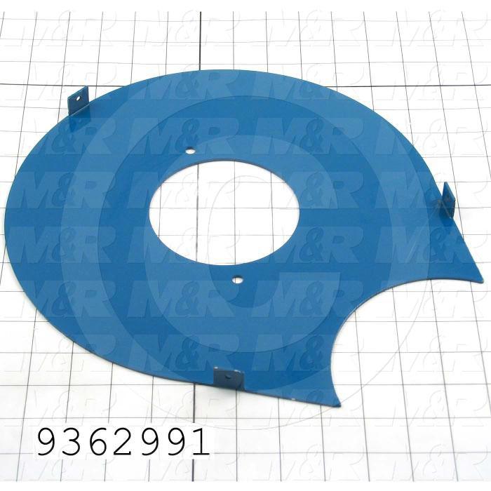 Fabricated Parts, Pulley Cover Bracket, 13.66 in. Length, 11.69 in. Width, 0.75 in. Height, Painted Blue Finish