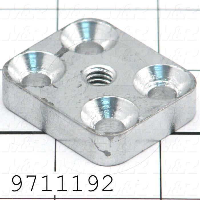 Fabricated Parts, Quick-Lock Mounting Plate, 1.59 in. Length, 1.34 in. Width, 0.38 in. Height