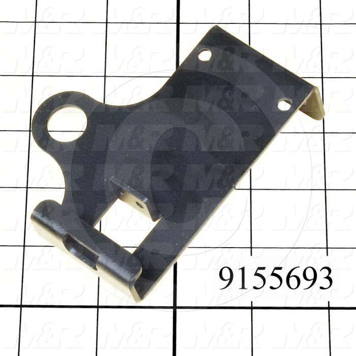Fabricated Parts, Rear Head Prox Mtg Bracket, 3.91 in. Length, 3.00 in. Width, 1.96 in. Height, 14 GA Thickness, Black Powder Coat Finish