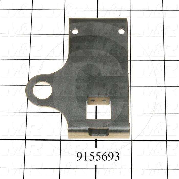 Fabricated Parts, Rear Head Prox Mtg Bracket, 3.91 in. Length, 3.00 in. Width, 1.96 in. Height, 14 GA Thickness, Black Powder Coat Finish