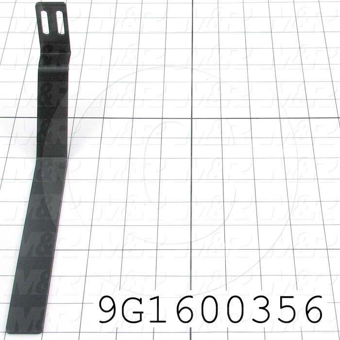 Fabricated Parts, Reflector Bracket, 9.94 in. Length, 1.00 in. Width, 4.25 in. Height, 11 GA Thickness, Black Finish