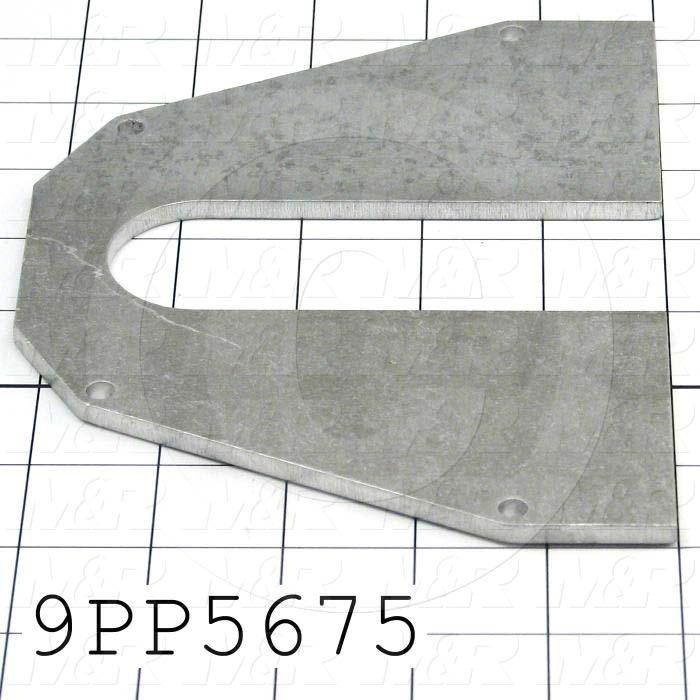 Fabricated Parts, Reflector End Plate, 7.06 in. Length, 5.25 in. Width, 0.19 in. Height
