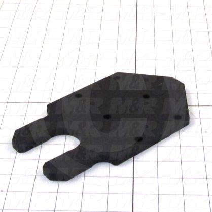 Fabricated Parts, RegistratIon Fork, 8.66 in. Length, 5.00 in. Width, 3/8 in. Thickness, Break All Sharp Edges, Do Not Painted Machined Surfaces, Painted Black Finish