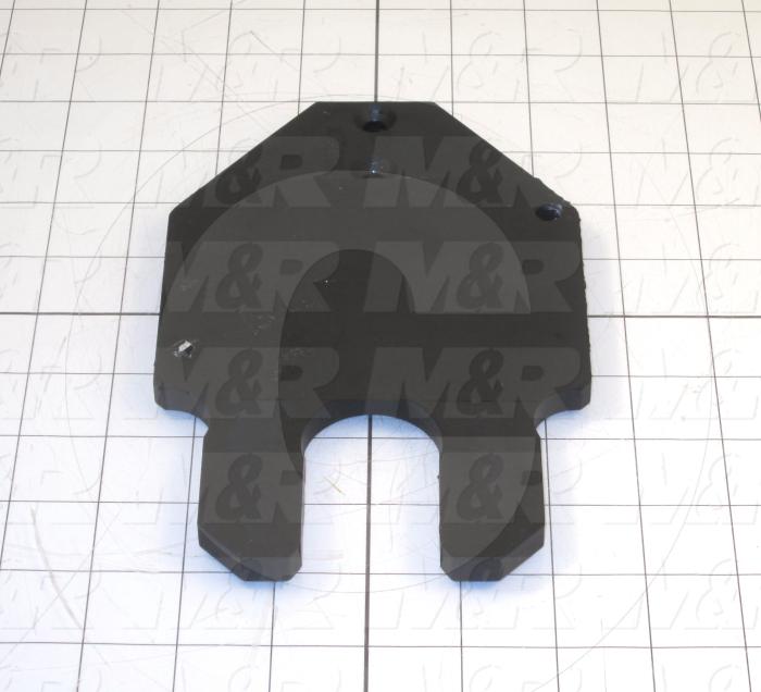 Fabricated Parts, Registration Fork Model 55, 7.66 in. Length, 5.00 in. Width, 0.38 in. Thickness, Black Painted Finish