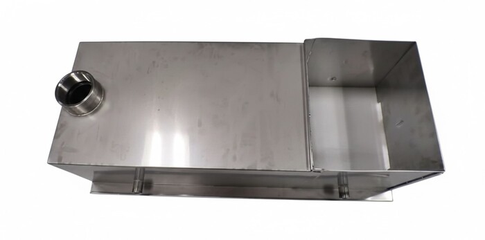 Fabricated Parts, Return Duct Weldment, 24.75 in. Length, 11.40 in. Width, 7.75 in. Height, As Components Finish