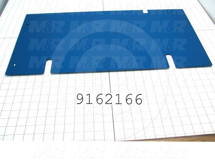 Fabricated Parts, Right Base Cover 26.150"L Sp, 26.06 in. Length, 13.87 in. Width, 0.04 in. Height, 18 GA Thickness, Painted Blue Finish