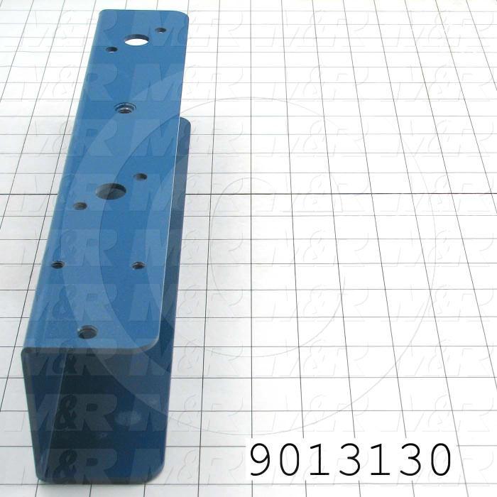 Fabricated Parts, Right Side Screen Holder Airlock, 13.75 in. Length, 3.25 in. Width, 2.38 in. Height, Painted Blue Finish