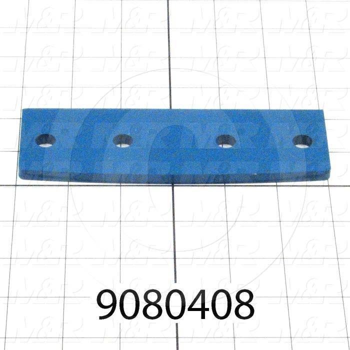 Fabricated Parts, Ring Splice 1/4"X2"X6.5", 6.50 in. Length, 1.875 in. Width, 1/4 in. Thickness, Painted Blue Finish