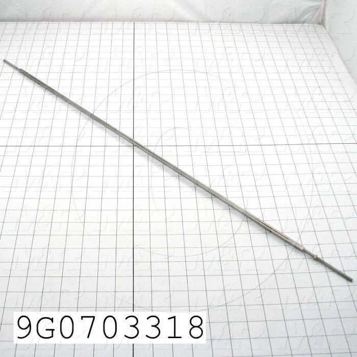 Fabricated Parts, Roller Bar .25x.25x32.38"L, 32.38 in. Length, 0.25 in. Width, 0.25 in. Height