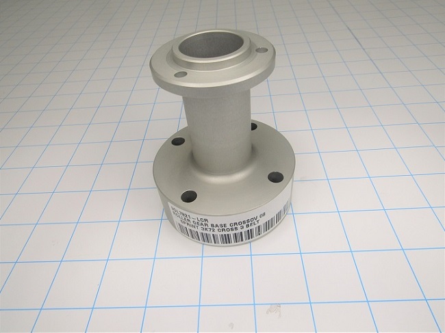 Fabricated Parts, Roller Gear Base Crossov 08, 3.68 in. Length, 3.12 in. Diameter, Anodizing Clear Finish