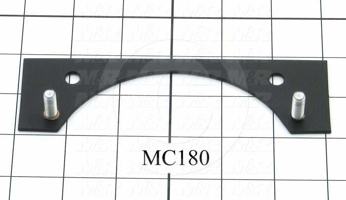 Fabricated Parts, Roller Mounting Plate, 6.00 in. Length, 1.75 in. Width, 0.09 in. Thickness, Black Finish