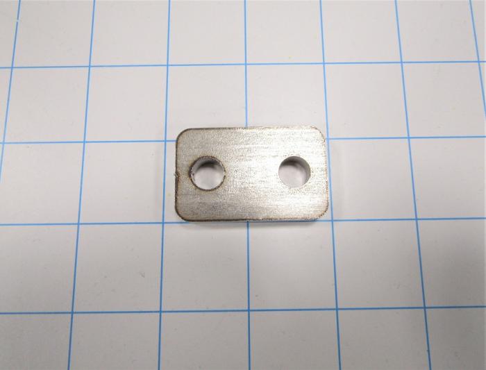 Fabricated Parts, Rope Mtg Plate - Front, 1.72 in. Length, 1.08 in. Width, 0.31 in. Thickness