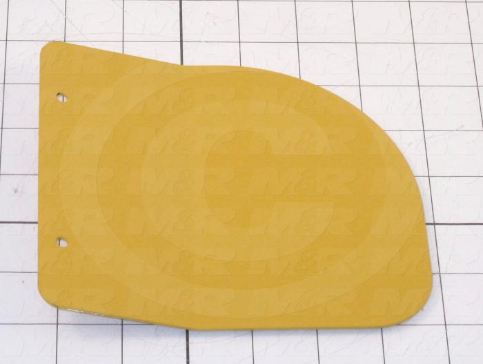 Fabricated Parts, Safefy Guard Plate Left 6.2", 6.23 in. Length, 5.50 in. Width, 16 GA Thickness, Safety Yellow Finish