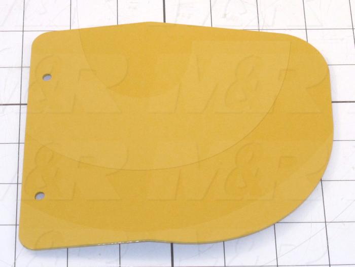 Fabricated Parts, Safefy Guard Plate Left 6.2", 6.23 in. Length, 5.50 in. Width, 16 GA Thickness, Safety Yellow Finish