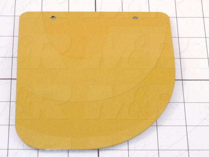 Fabricated Parts, Safefy Guard Plate Right 6.2", 6.23 in. Length, 5.50 in. Width, 16 GA Thickness, Safety Yellow Finish