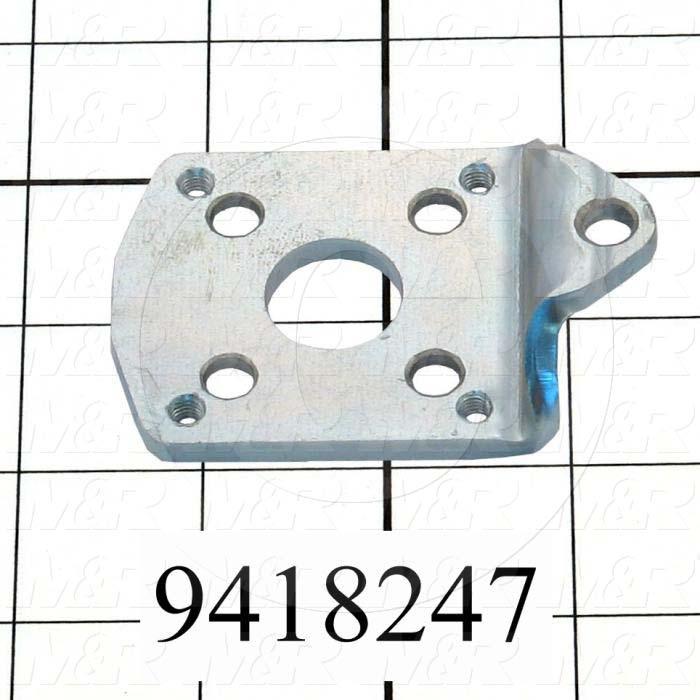 Fabricated Parts, Safety Stop Bracket, 3.04 in. Length, 2.03 in. Width, 0.79 in. Height, 7 GA Thickness, Zinc Plated Finish