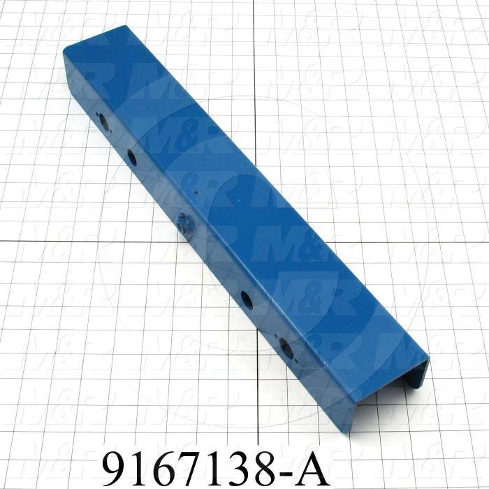 Fabricated Parts, Screen Holder, 20.00 in. Length, 3.39 in. Width, 2.38 in. Height, Painted Blue Finish