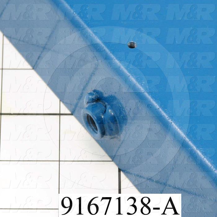 Fabricated Parts, Screen Holder, 20.00 in. Length, 3.39 in. Width, 2.38 in. Height, Painted Blue Finish