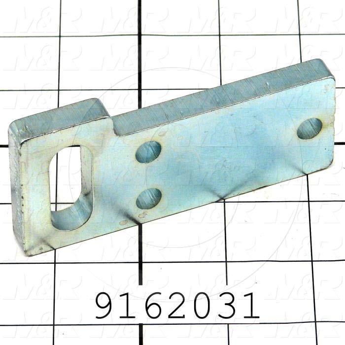 Fabricated Parts, Screen Holder Hanger, 4.00 in. Length, 1.88 in. Width, 0.375 in. Thickness, Zinc Plated Finish