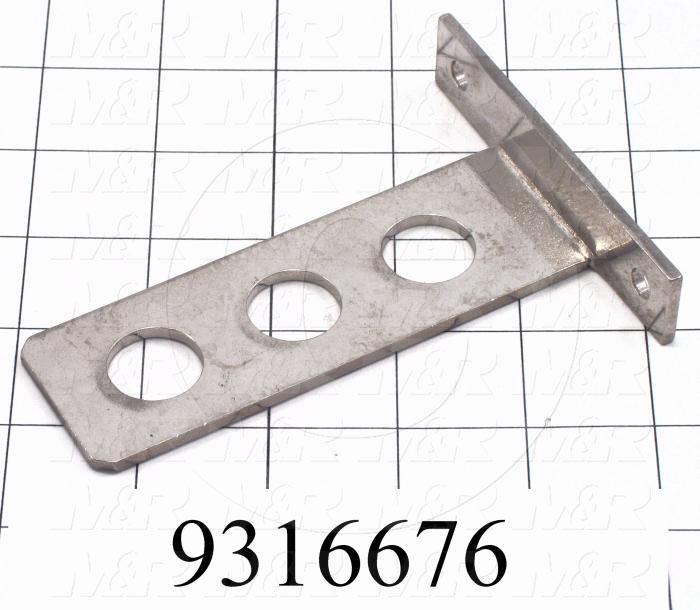 Fabricated Parts, Sensor Holder 4.625"X 3.5", 4.63 in. Length, 3.50 in. Width, 0.75 in. Height, 11 GA Thickness, Nickel Plated Finish