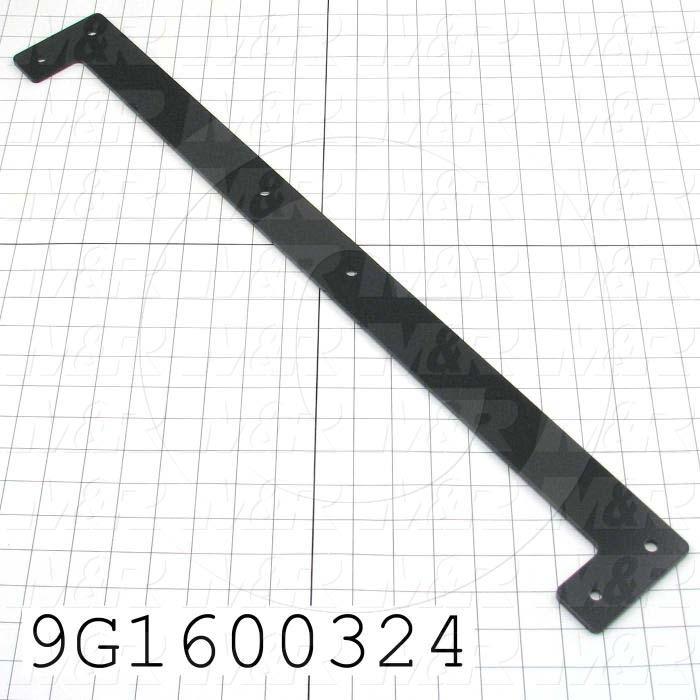 Fabricated Parts, Shaft Sprt Plate, 23.38 in. Length, 3.50 in. Width, 3/16 in. Thickness, Satin Black Finish