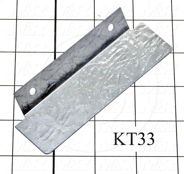 Fabricated Parts, Side Deflector, 4.50 in. Length, 1.62 in. Width, 0.63 in. Height, 20 GA Thickness, Bright Dip & Seal Finish