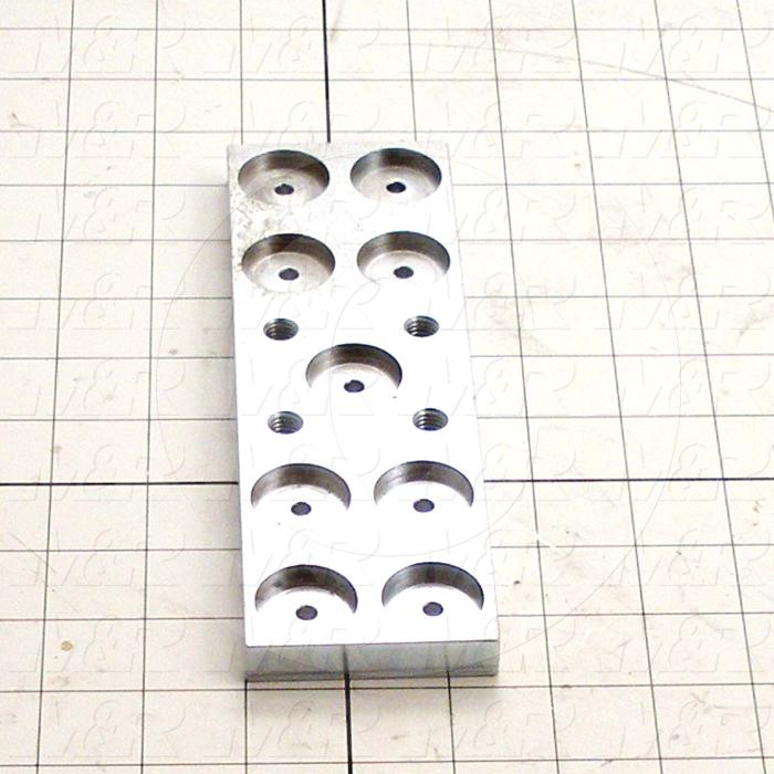 Fabricated Parts, Side Mounting Plate 8"Long, 8.00 in. Length, 2.50 in. Width, 1/2 in. Thickness, Zinc Plated Finish