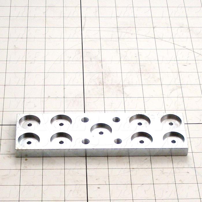 Fabricated Parts, Side Mounting Plate 8"Long, 8.00 in. Length, 2.50 in. Width, 1/2 in. Thickness, Zinc Plated Finish