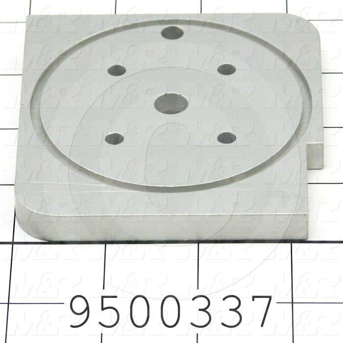 Fabricated Parts, Solenoid Bracket, 3.38 in. Length, 3.64 in. Width, 0.38 in. Thickness