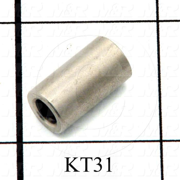 Fabricated Parts, Spacer, 0.69 in. Length, 0.38 in. Diameter, 0.16 in. Thickness, OC50001 Nickel Plating Finish