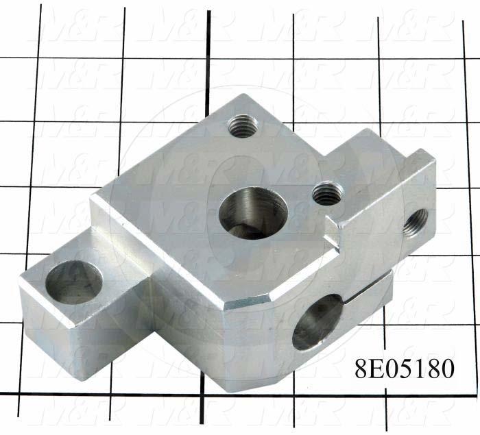 Fabricated Parts, SQ. CYL CLAMP L.H., 3.70 in. Length, 2.50 in. Width, 1.94 in. Height, Zinc Plated Finish