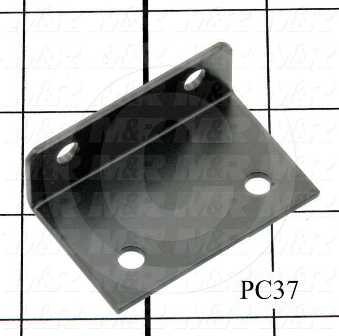 Fabricated Parts, Upper Lift Arm Bracket, 2.00 in. Length, 0.75 in. Width, 1.31 in. Height, 14 GA Thickness, Black Finish