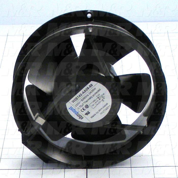 Fans, Axial Fan, 29W, 230VAC, 50/60Hz, 260CFM, Hi Temperature Applications