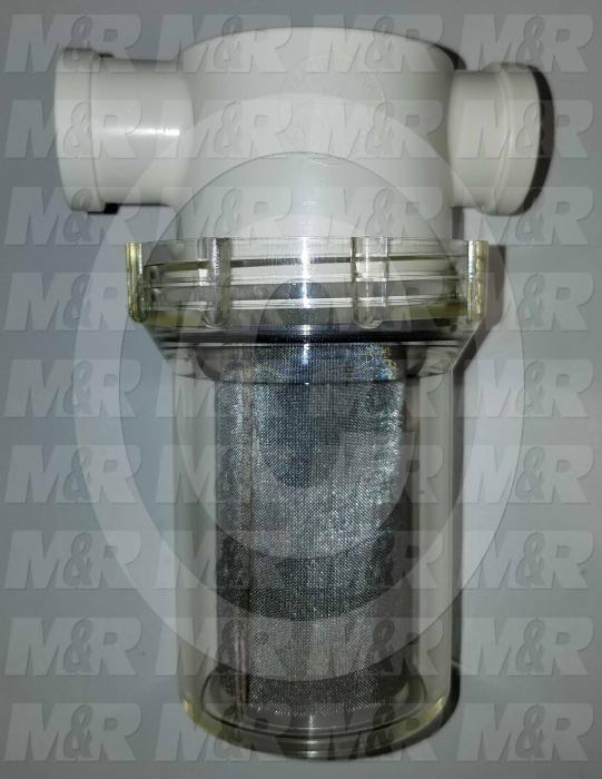 Filters, Impact Resistant T-Strainer, 1/2" NPT Port In, 1/2" NPT Port Out, 1 Gal.