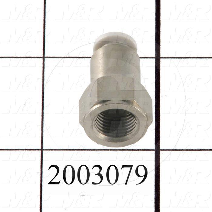 Fitting, 1/8 NPT Port Size, Single Mounting Type, 5/32" Tube OD, Straight, Female, 1/8" NPT Fitting Out, 1 Gal.