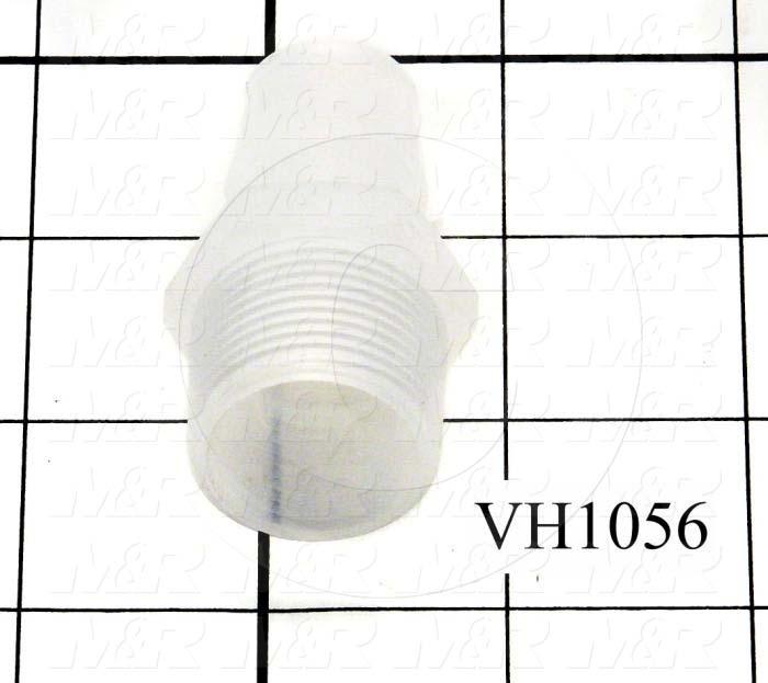 Fitting, 3/4 NPT Port Size, Barbed, Male, 3/4"OD Fitting Out